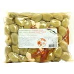 Green Stoneless Halkidiki Olives with Garlic & Roasted Pepper - Image 3